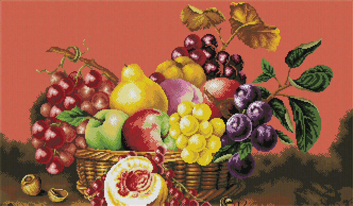 Fruit basket diamond painting – harvest still life scene by DYC