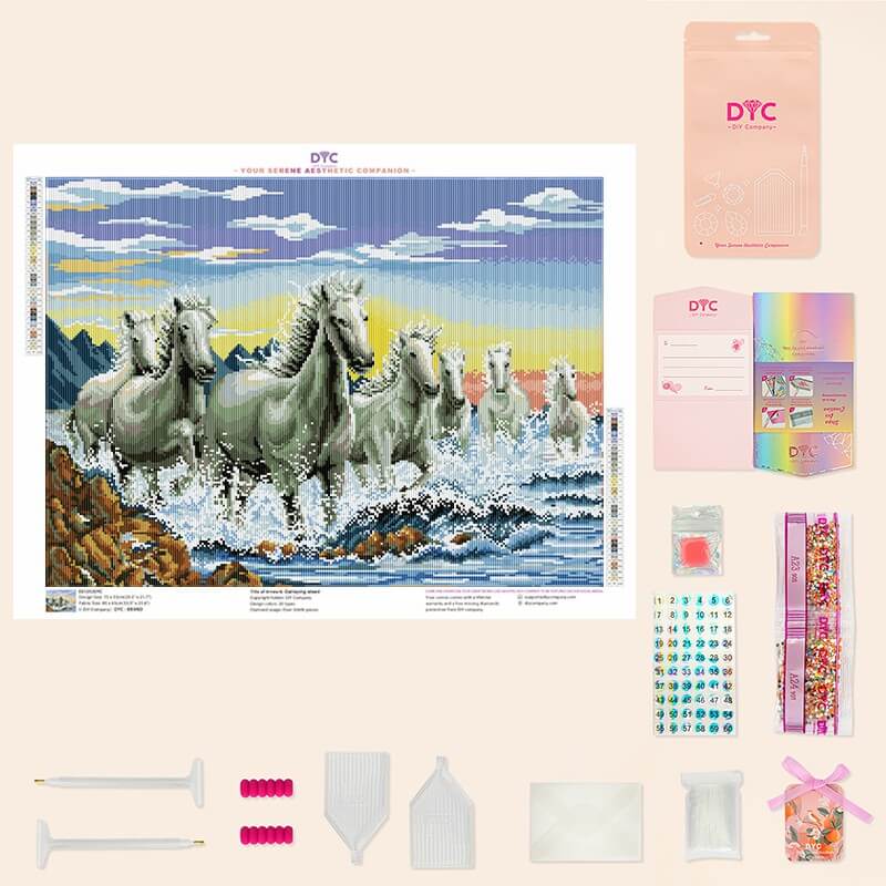 Complete diamond painting kit – Galloping Steed with tools – DYC