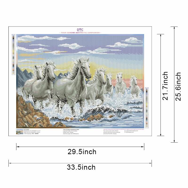 Diamond painting size guide – Galloping Steed horse kit – DYC