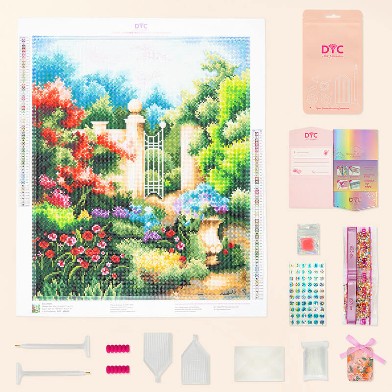 Complete garden gate floral diamond art kit DYC