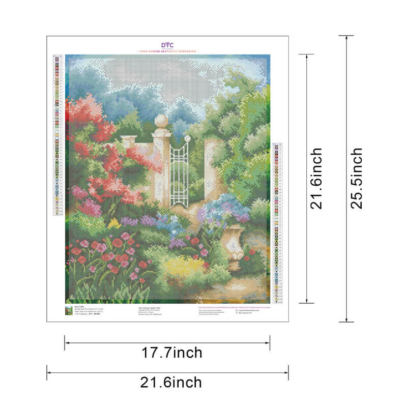 Garden gate floral diamond art painting size options DYC