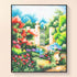 Garden gate diamond painting floral garden pathway art DYC