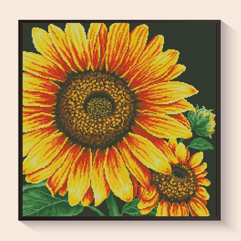 Golden Pair of Sunflowers Diamond Art Kit – Vibrant sunflower diamond painting | DYC