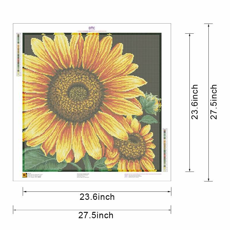 Golden Pair of Sunflowers Diamond Art Kit – Available size options | DYC