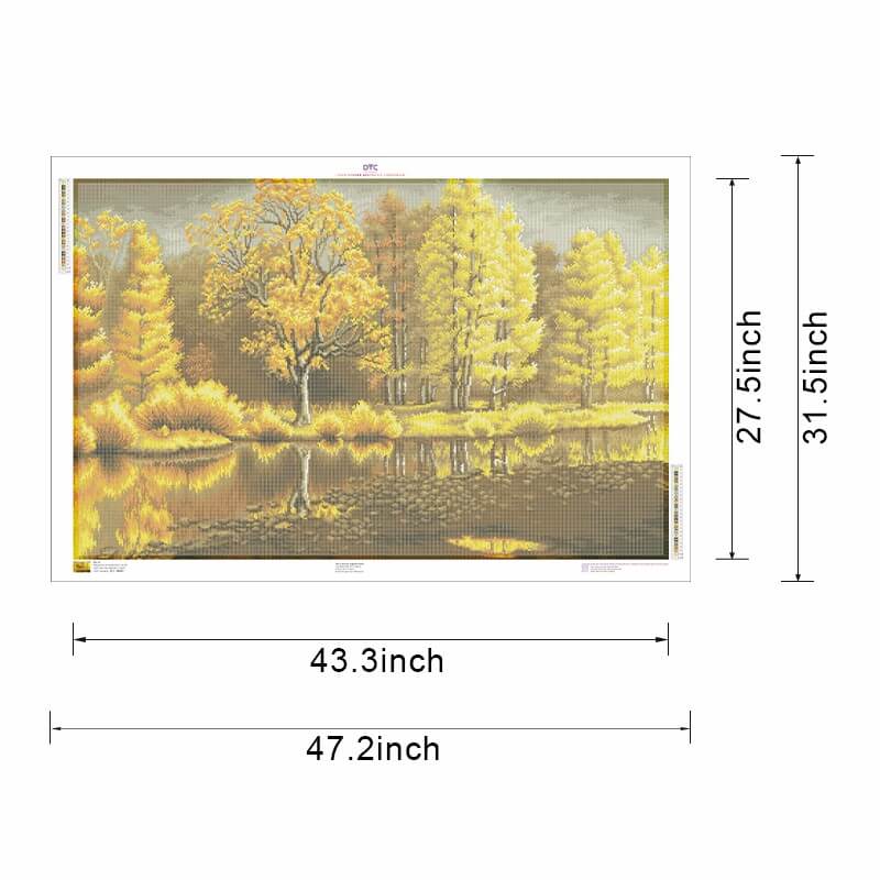 Golden Reflection Autumn Diamond Art Painting Kit – Available size options | DYC