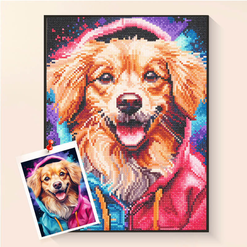 Golden Retriever dog diamond painting kit colorful diamond art dogs DYC