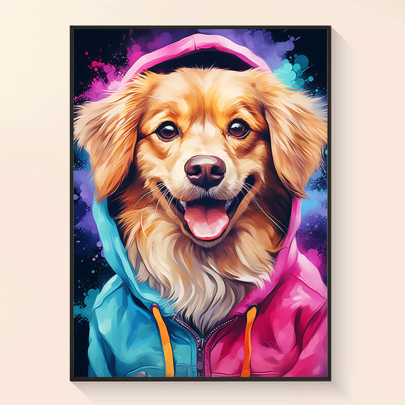 Golden Retriever dog painting reference diamond art kit DYC
