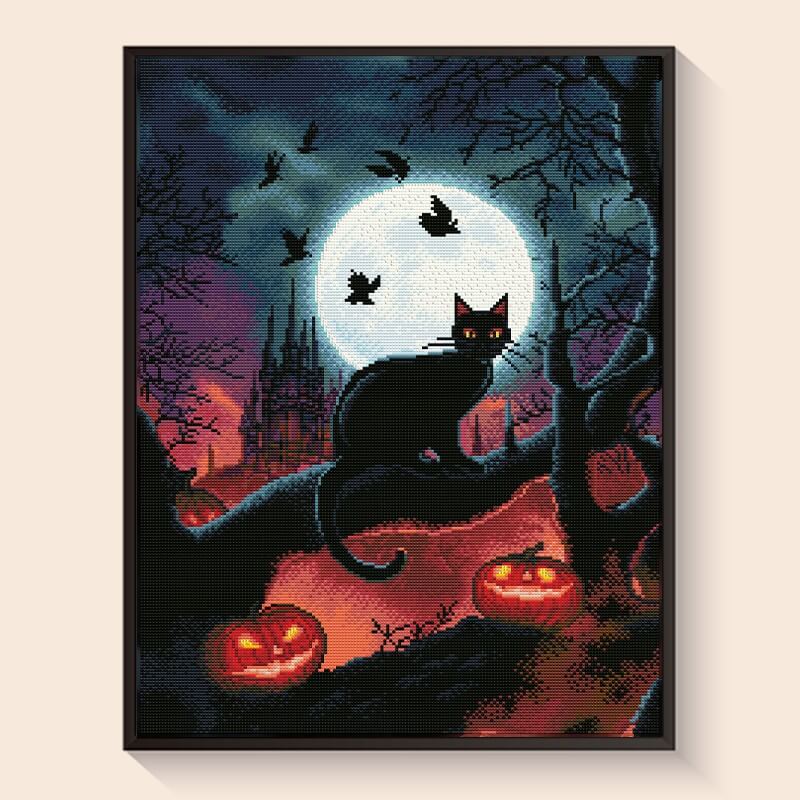 Original reference photo for Halloween Cat custom diamond painting