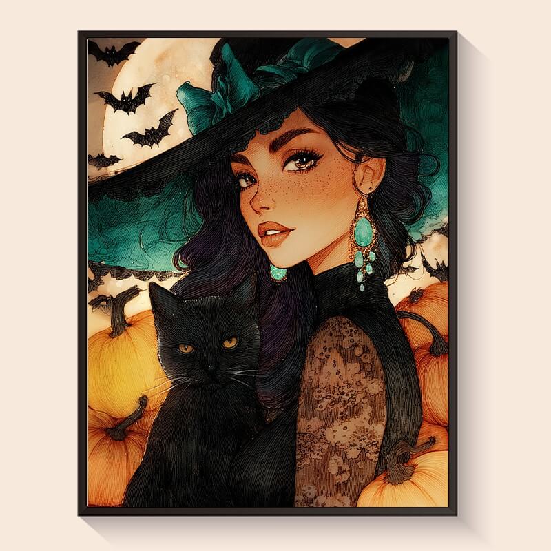 Finished Halloween diamond painting kit result – DYC