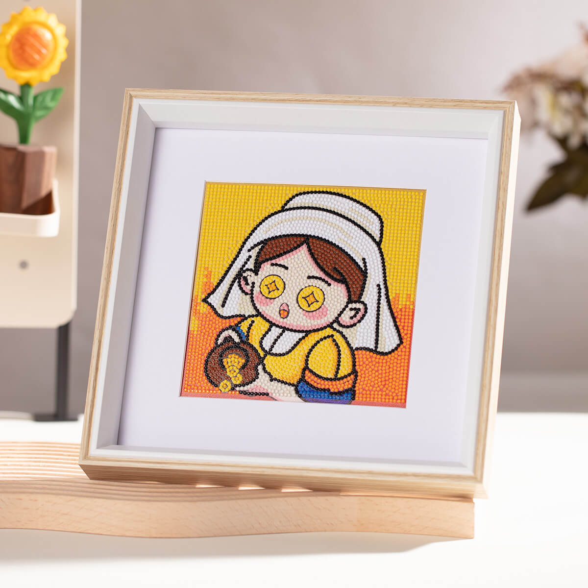 Happy Little Rich Woman diamond painting in home décor setting – DYC