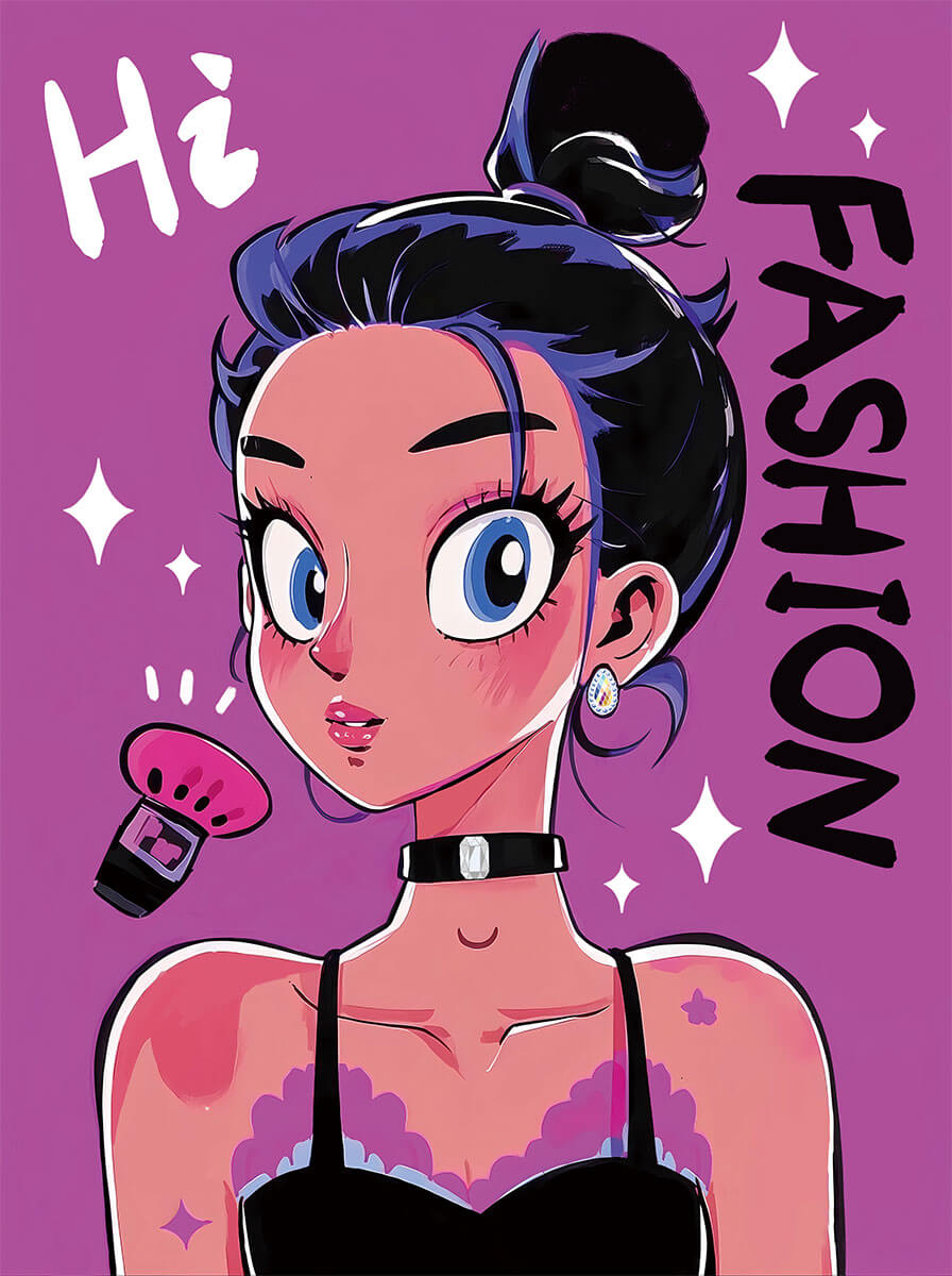 Hi Girl fashion diamond painting kit – DIY trendy art by DYC