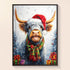 Reference artwork for Holiday Highland Christmas Highland cow diamond art kit