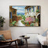 Size chart of Mediterranean diamond painting holiday street café scene