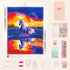 Complete horse diamond painting kit with colorful drills and tools