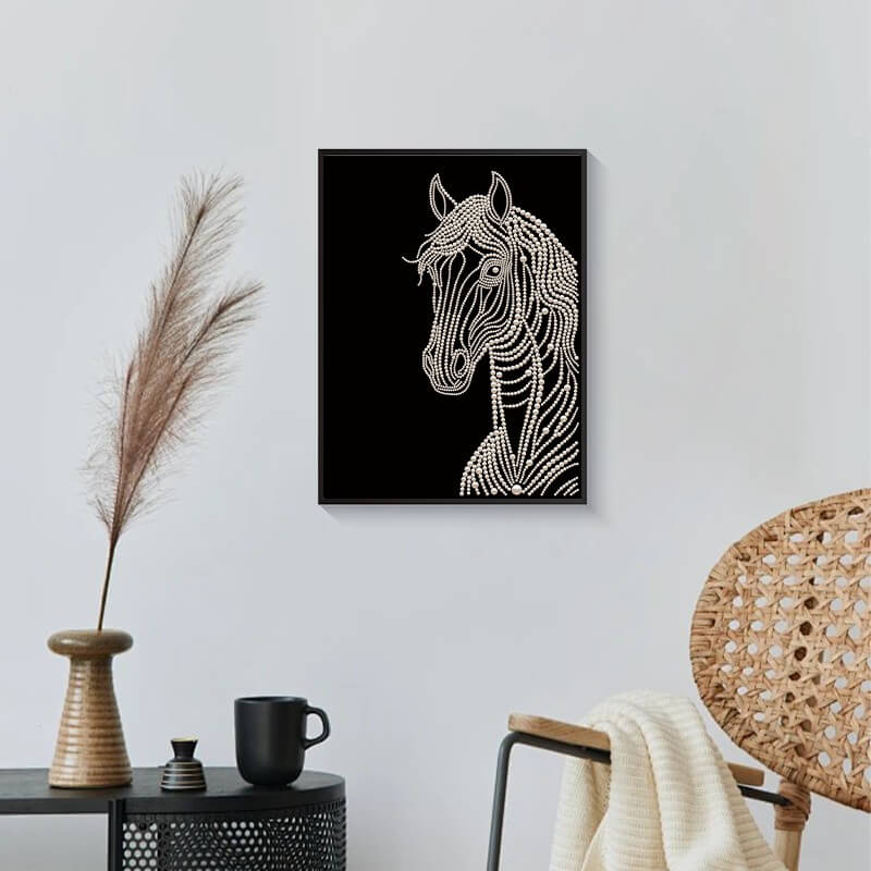 Finished Horse pearl painting kit result – DYC