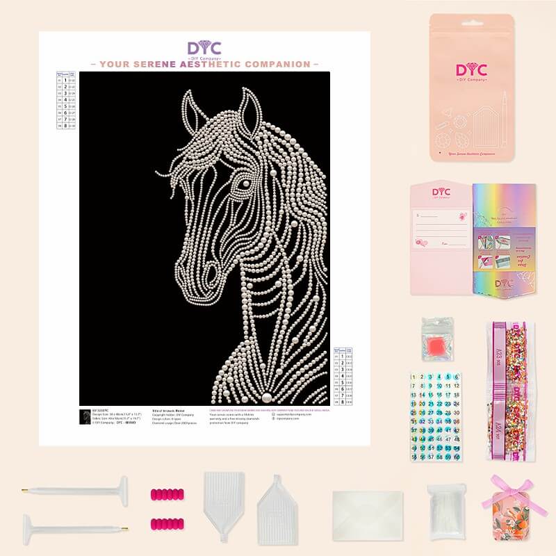 Complete pearl painting kit – Horse with tools by DYC