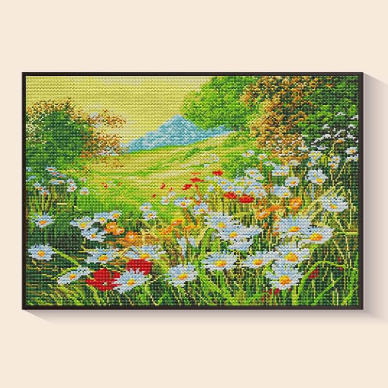 Little Daisy Field in Morning Light diamond painting kit – DIY art by DYC
