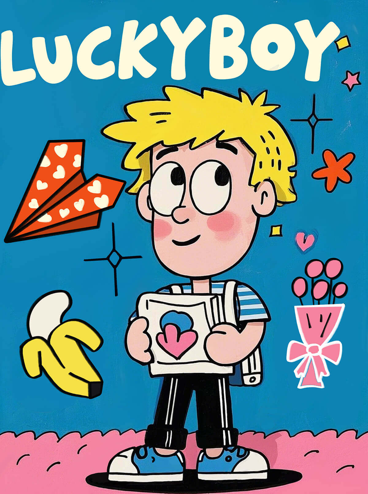Lucky Boy cartoon diamond art kit for kids by DYC