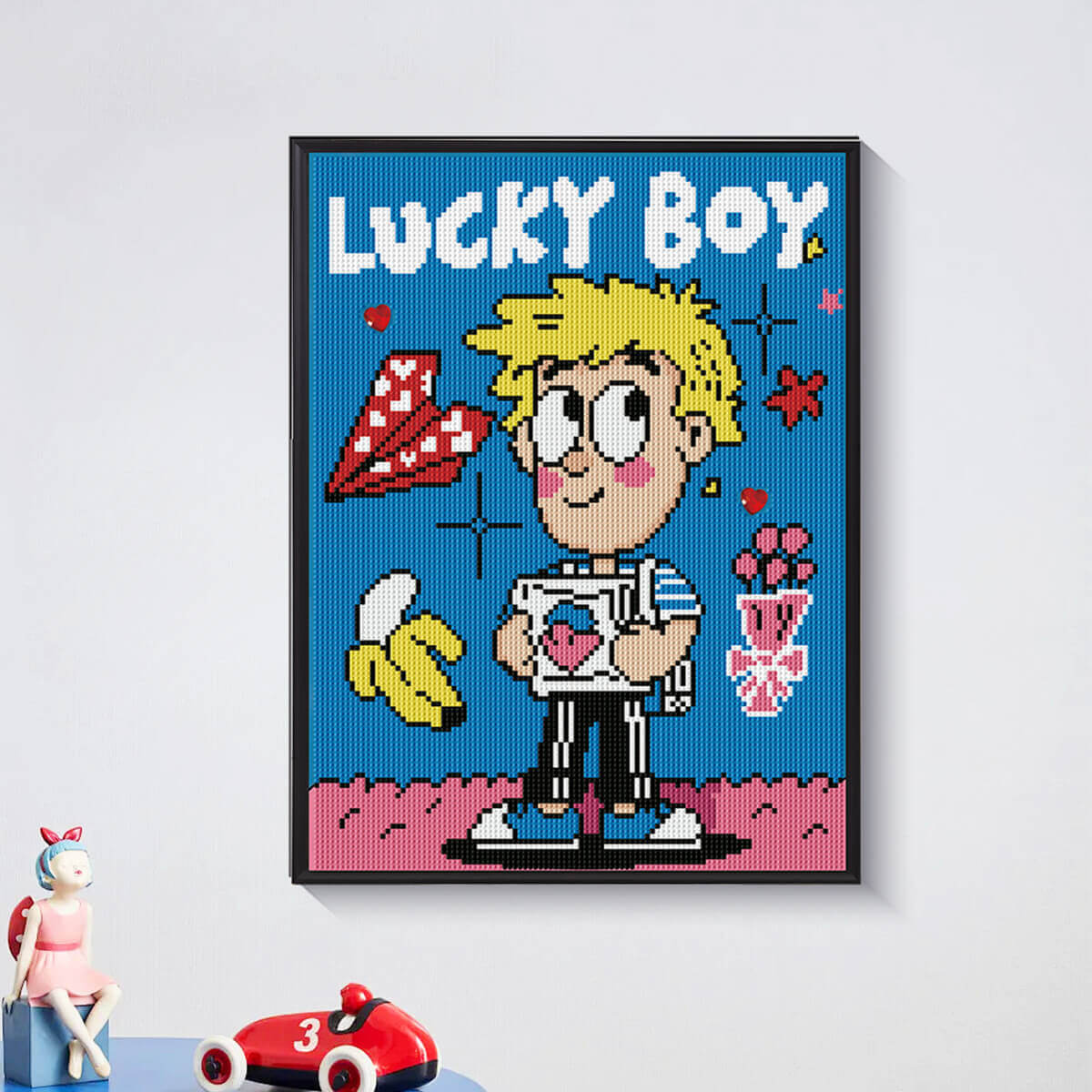 Lucky Boy diamond dots kit as kids room wall décor – DYC