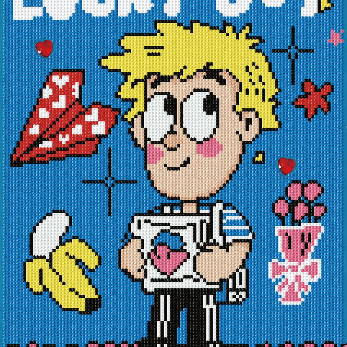 Reference cartoon image for Lucky Boy diamond art kit