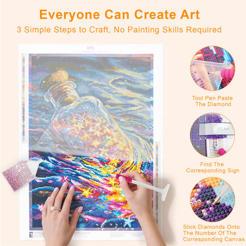 Lucky Drifting Bottle Diamond Painting Kit – Starry Fantasy Art | DYC