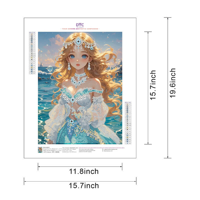 Step-by-step drilling process for Mermaid’s Love diamond painting – DYC