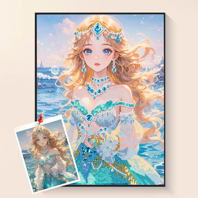 Mermaid’s Love diamond painting kit – Beautiful mermaid art by DYC