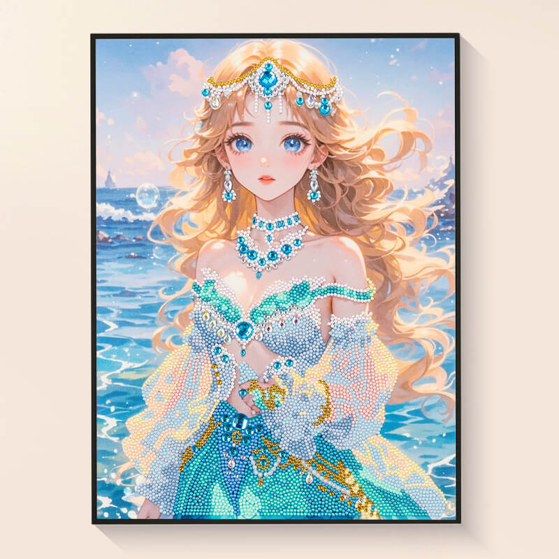 Finished Mermaid’s Love diamond painting kit result – DYC