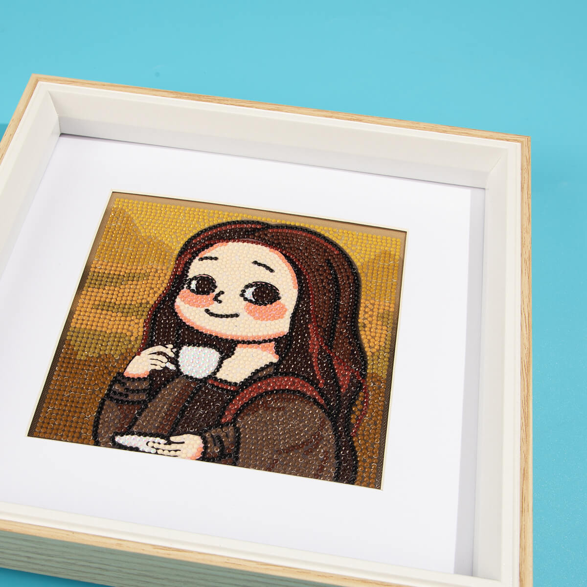 Finished Mona Lisa’s Afternoon Tea diamond painting kit result – DYC