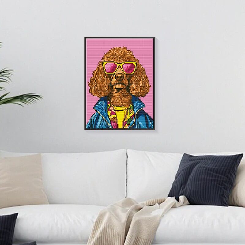 Finished Mr. Poodle diamond painting kit result – DYC