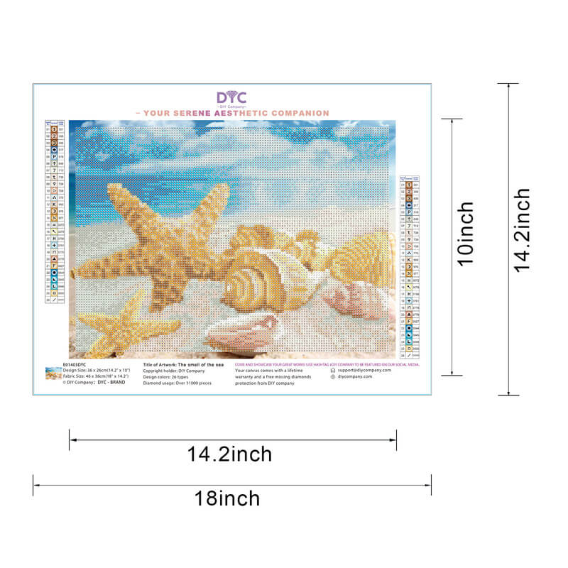 Ocean starfish diamond painting size guide – DYC