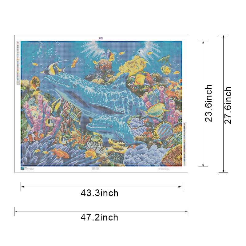 Ocean Harmony Dolphin Diamond Painting Kit – Available size options | DYC