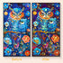 Before and after comparison of owl fantasy diamond art painting