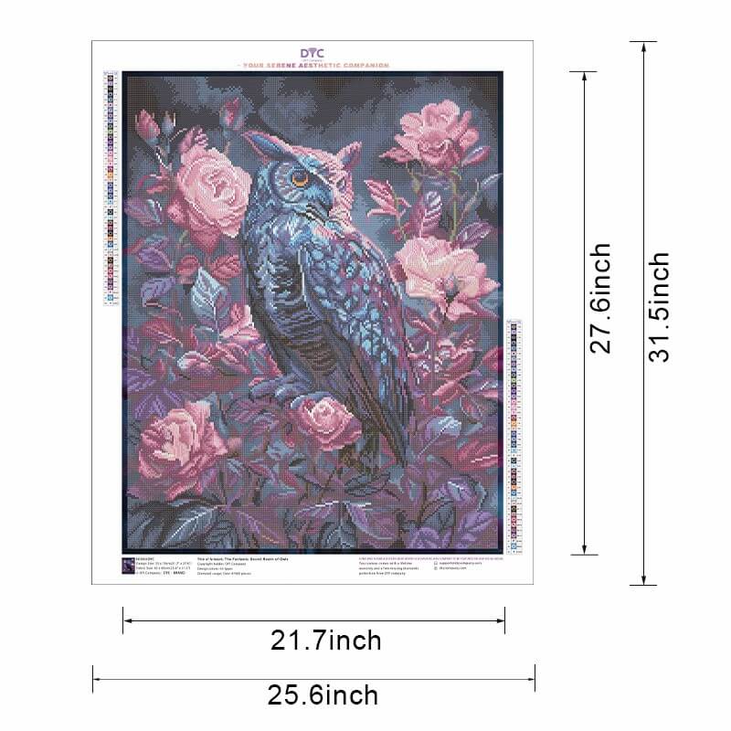 Diamond painting size guide – small to large Owl kit