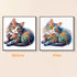 Original photo vs finished Painted Cat diamond art – DYC