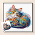 Painted Cat diamond painting kit – Colorful abstract cat art by DYC