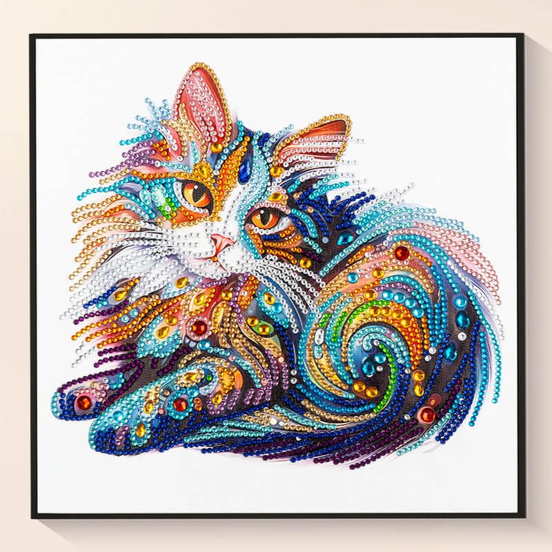 Finished Painted Cat diamond painting kit result – DYC