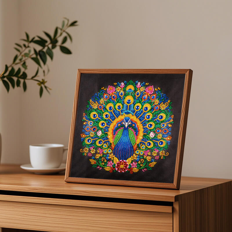 Peacock diamond painting wall décor display – DYC