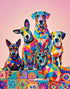 Prism Paws colorful dog diamond art kit with five cute puppies