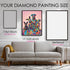 Diamond art size guide for Prism Paws colorful dogs design
