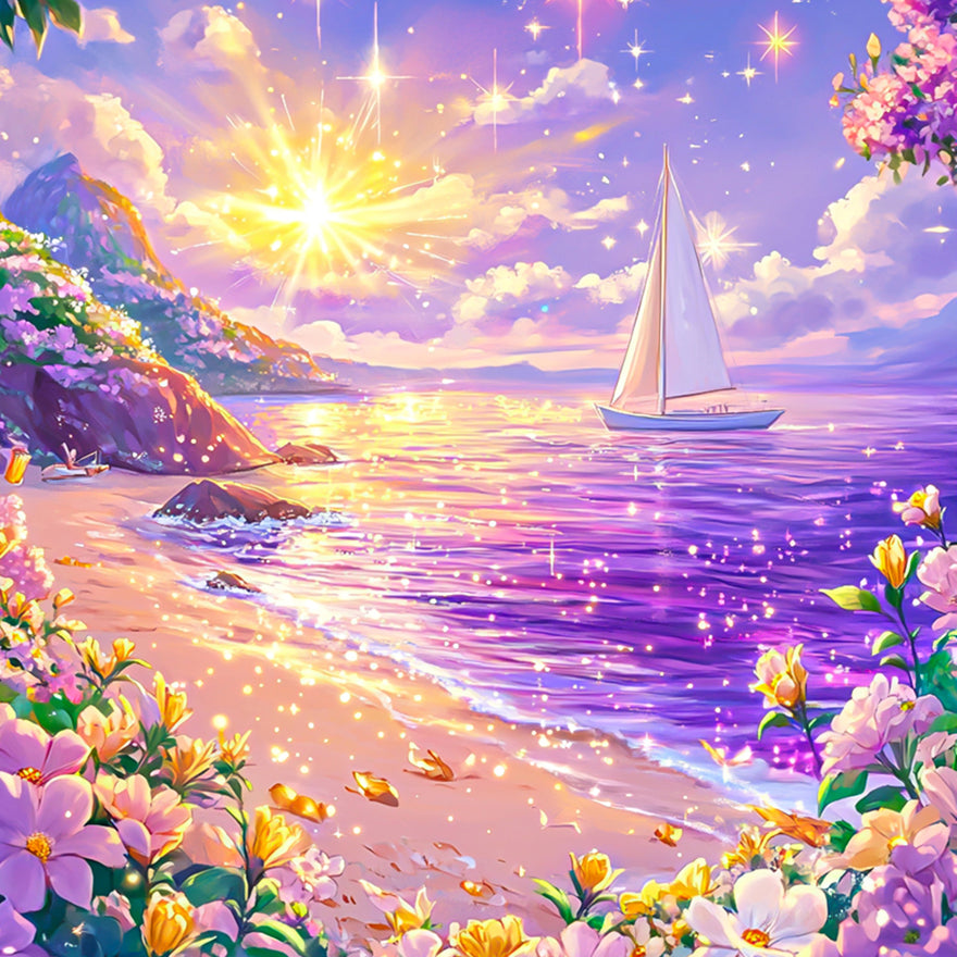 Purple Seaside Serenity