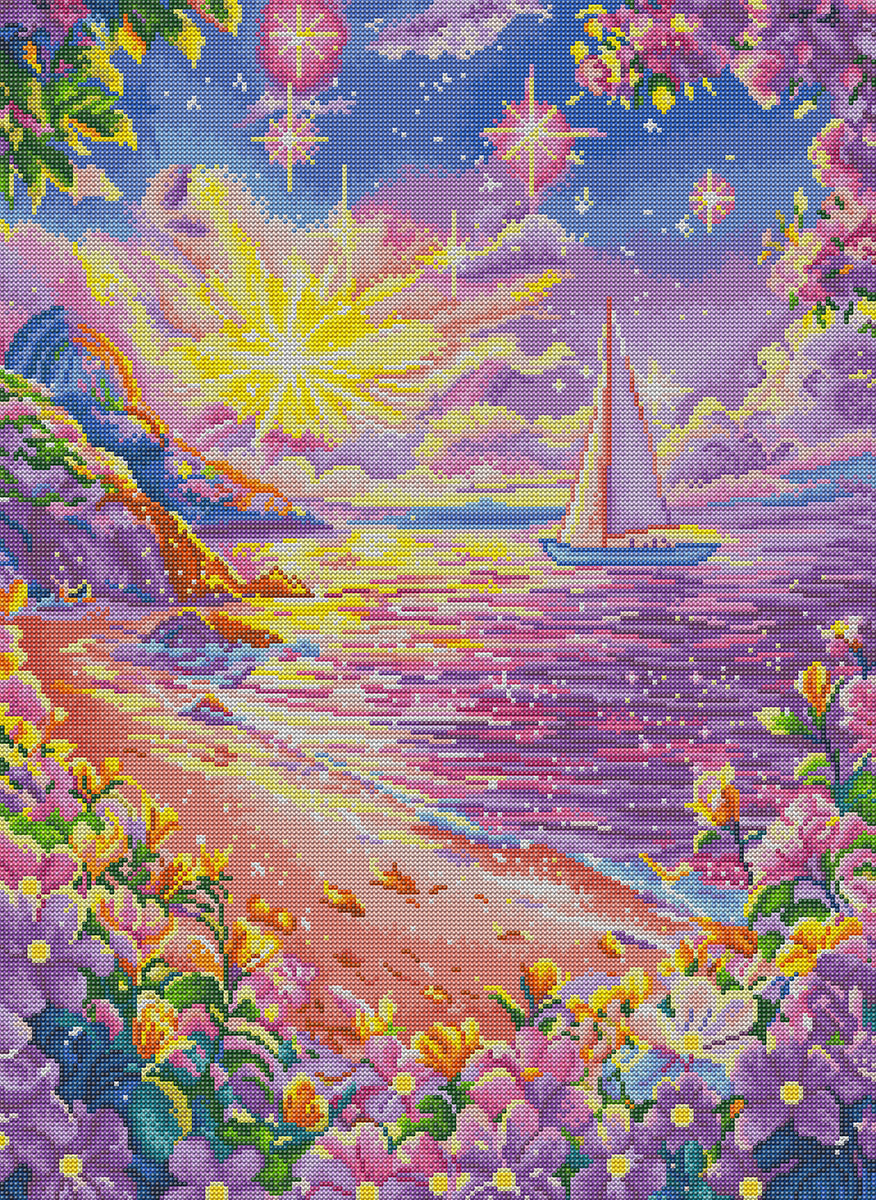 Purple Seaside Serenity