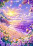 Original reference photo for purple seaside serenity custom diamond painting