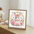 Rabbit and flower diamond painting wall décor in living room – DYC