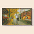 Original photo vs finished Rainy City Street diamond art – DYC