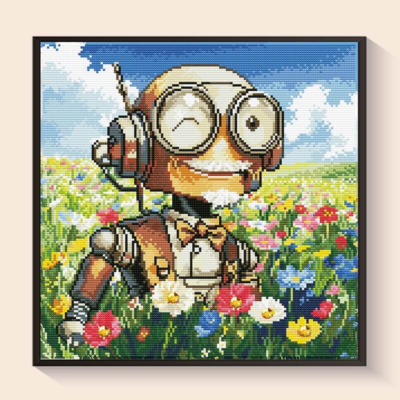 Robot Grandpa diamond painting kit – DIY art by DYC