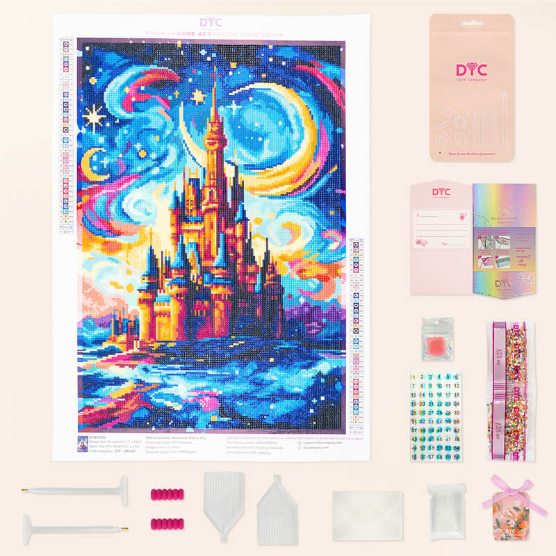 Complete diamond painting kit – Romance Starry Sky castle with tools – DYC