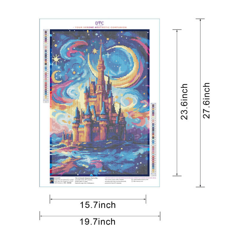 Diamond painting size guide – Romance Starry Sky castle kit – DYC