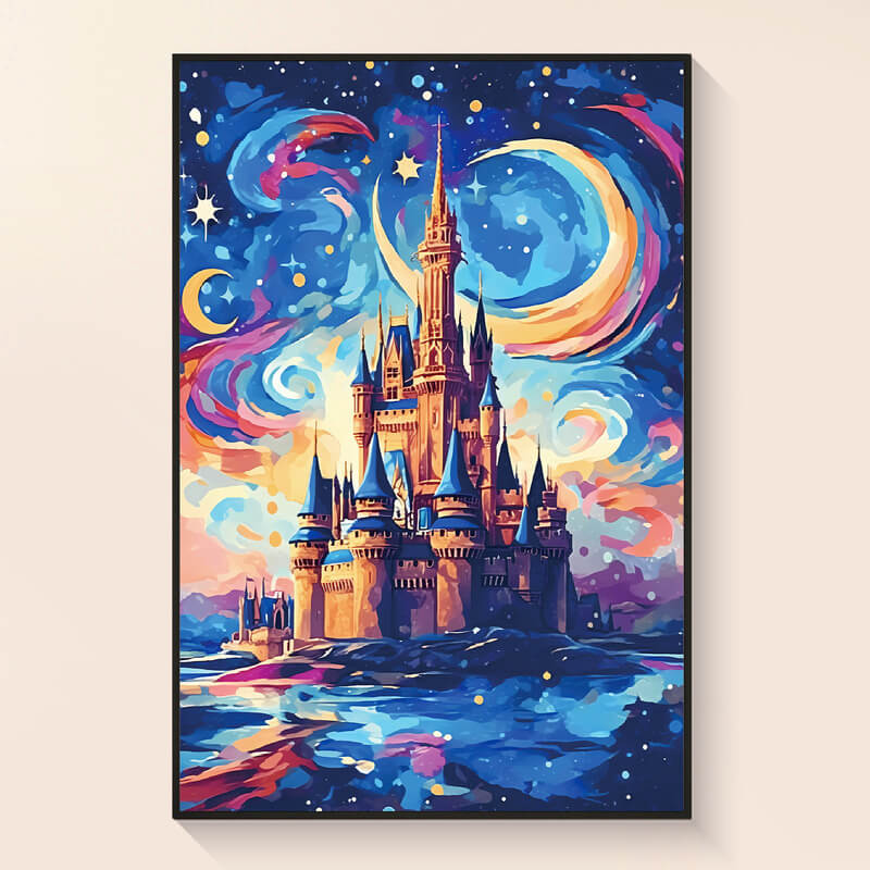 Original reference photo for Romance Starry Sky castle diamond painting – DYC