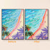 Original photo vs finished Sardinia Stroll beach diamond art – DYC
